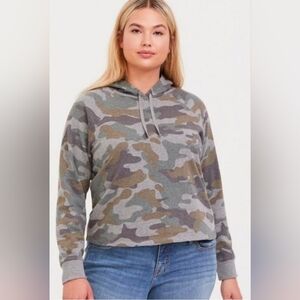 Torrid Heather Grey Camo Rawedge Hoodie Nwt 2X